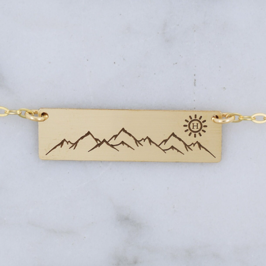 Mountain Range Necklace - Custom Engraving