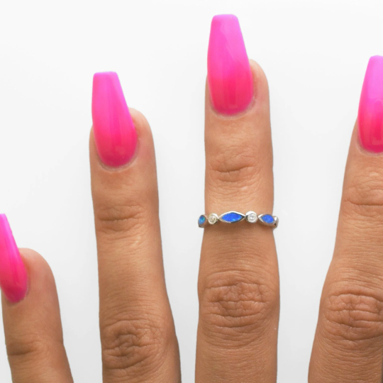 Marquise Blue Opal - Midi Ring - TR64-B