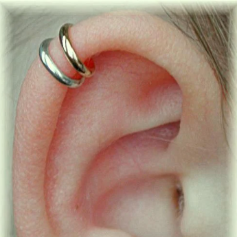 Double Band - Pierced Cartilage Ear Cuff - EC604