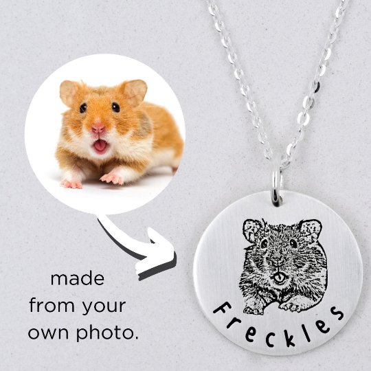 Pet Portrait Necklace - Custom Engraving