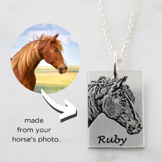 Engraved horse necklace discount