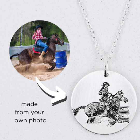 Horse Portrait Necklace - Custom Engraving