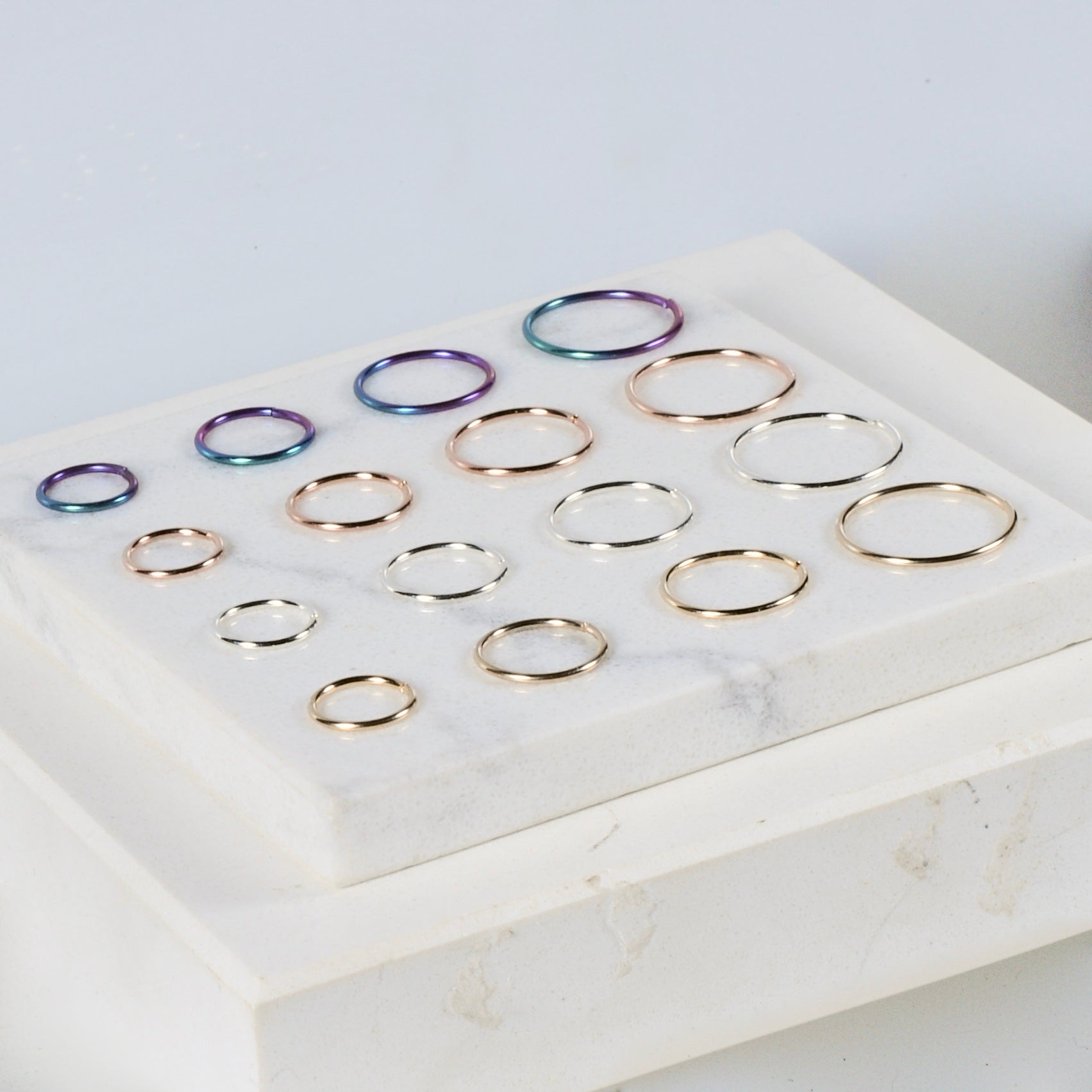 Tiny hoop earring on sale set