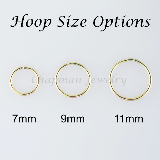 nose ring hoop sizes