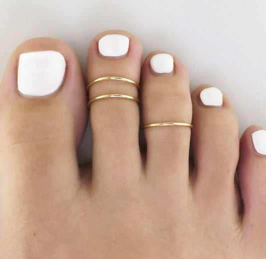 Double Line and Thin - Adjustable Toe Ring Set - TRA81/TRA00