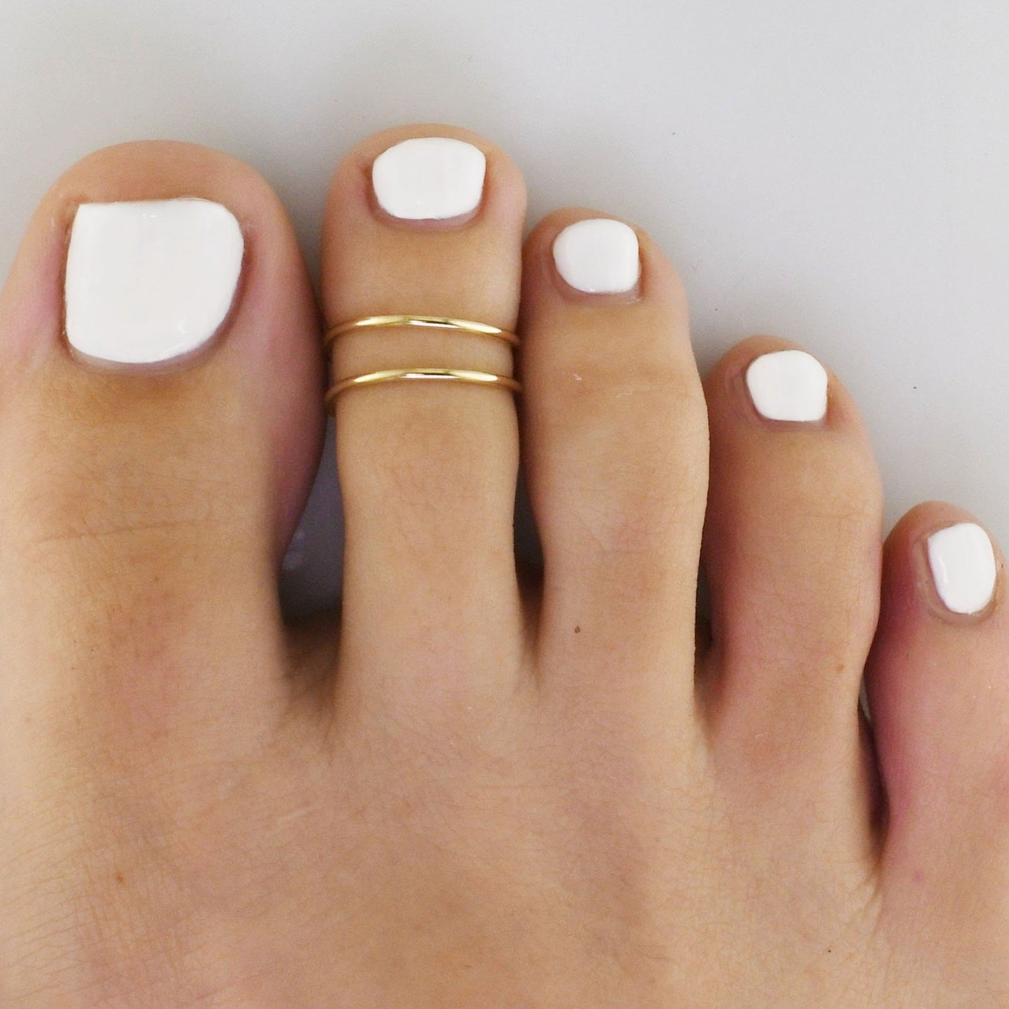 Double Line - Adjustable Toe Ring - TRA81