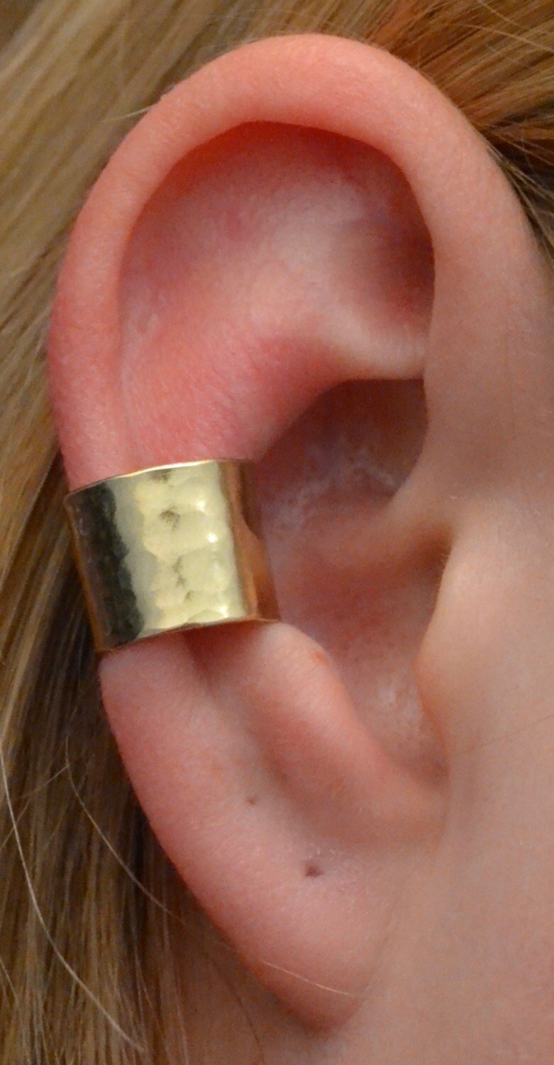 Medium Hammered Gold Ear Cuff