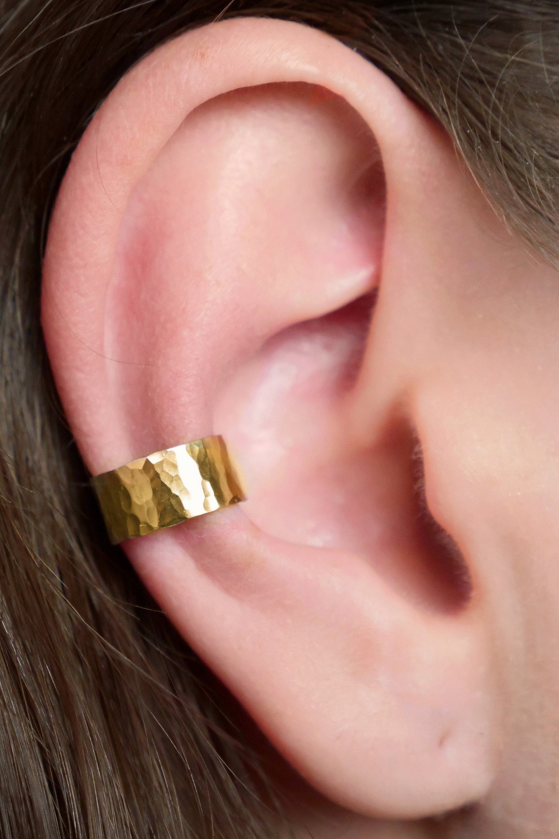 Medium Hammered Gold Ear Cuff