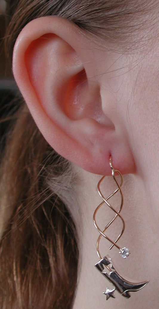 Cowboy Boot Ear Spiral with CZ
