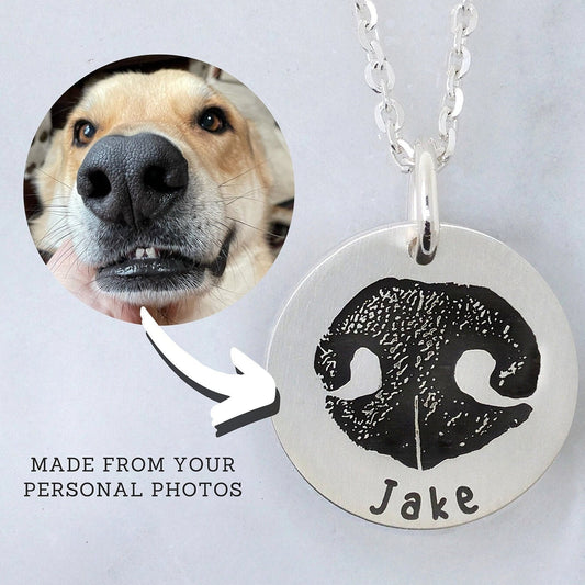 Pet Nose Print Necklace - Custom Engraving