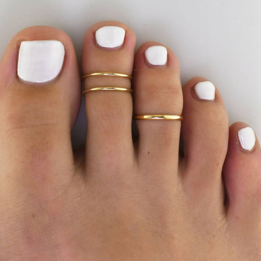 Double Line and Classic - Adjustable Toe Ring Set - TRA81/TRA01
