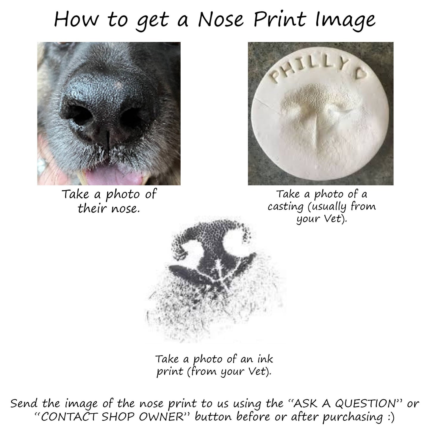Pet Nose Print Necklace - Custom Engraving