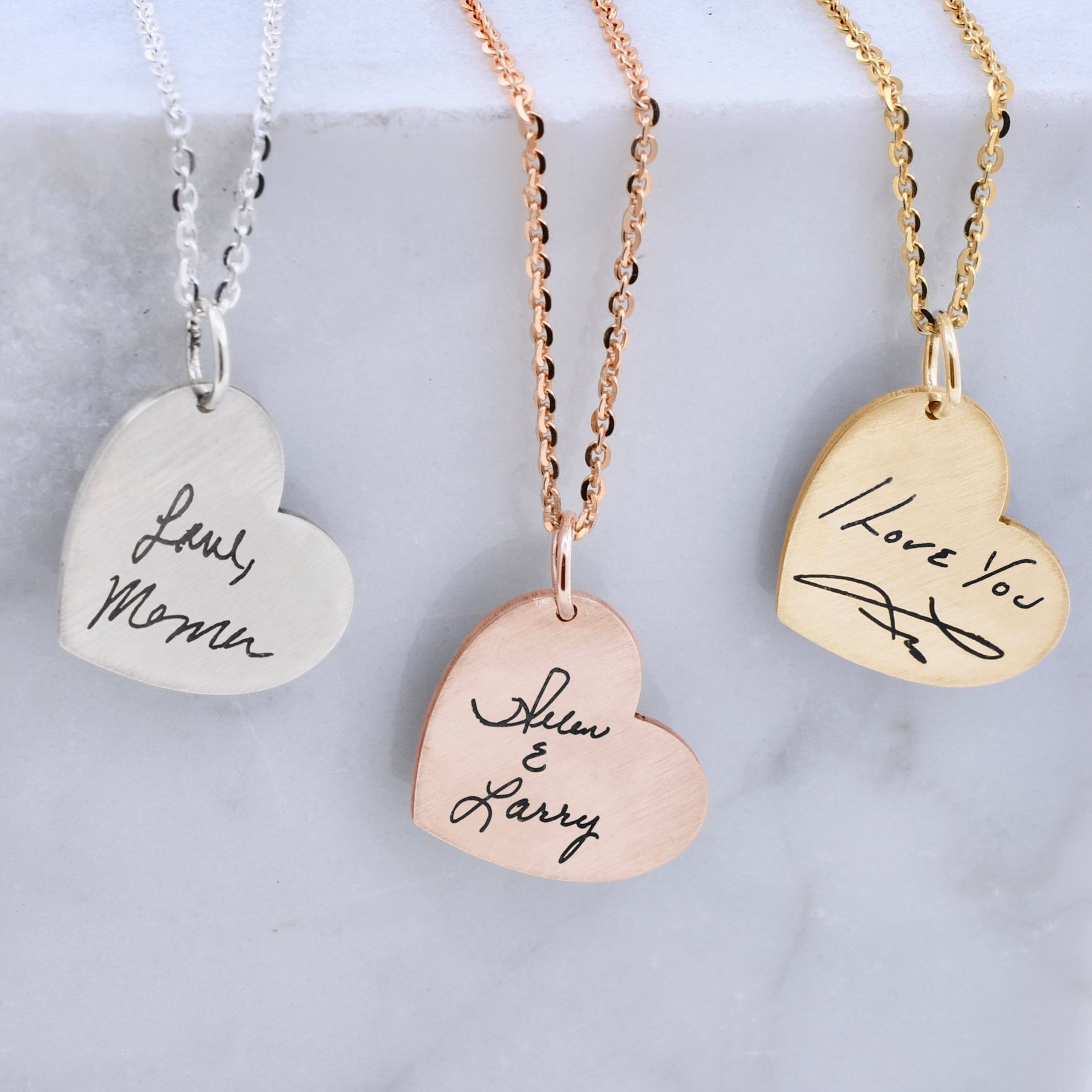 Your own or a loved ones actual handwriting custom engraved pendant necklace  - 14k gold fill personalized memorial heirloom keepsake
