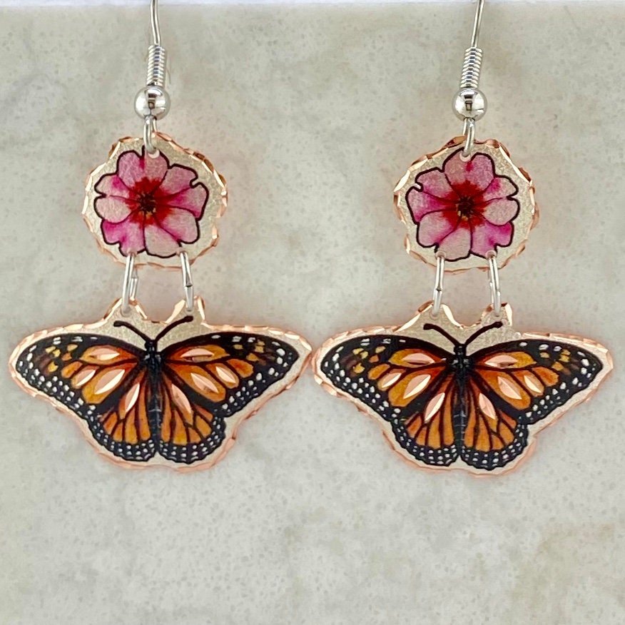 Monarch Butterfly Earrings (Sterling Silver Hoops) | The Butterfly  Musketeers