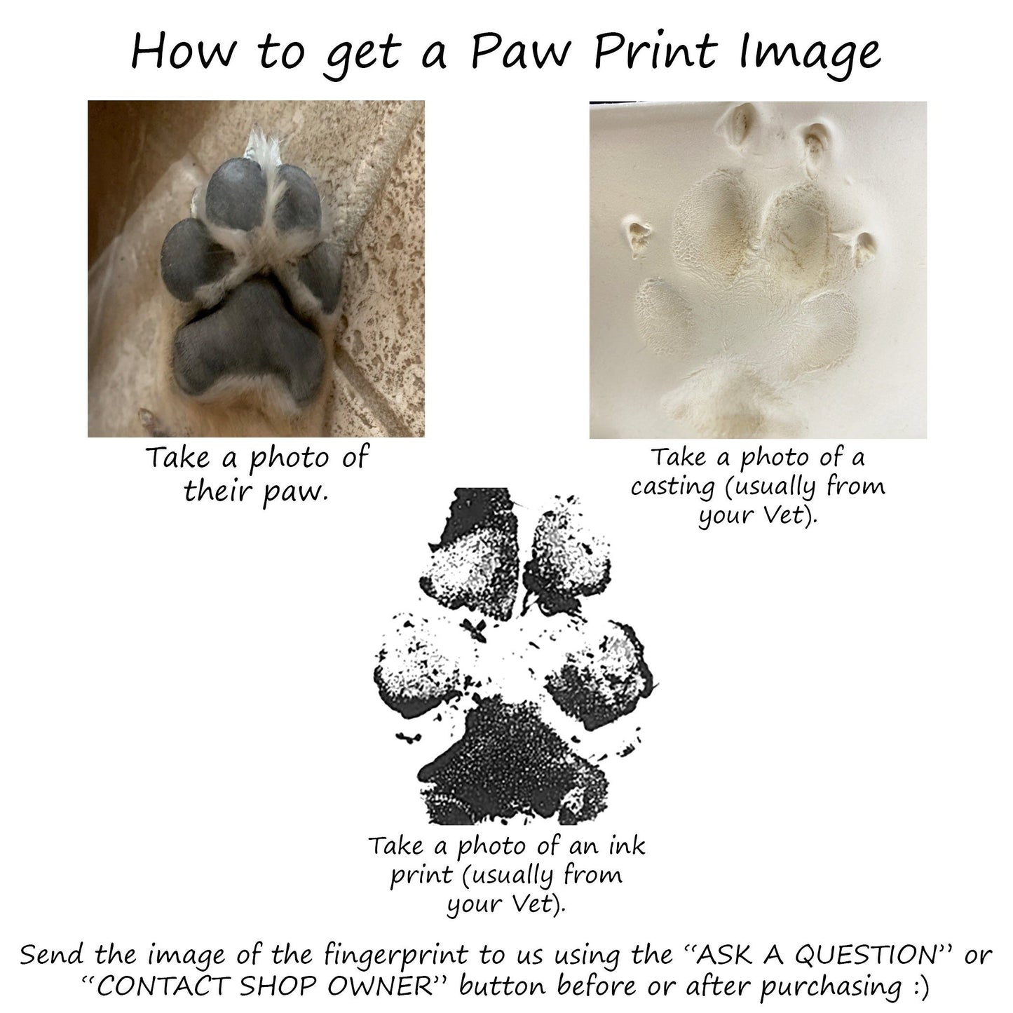 Pet Paw Print Necklace - Custom Engraving
