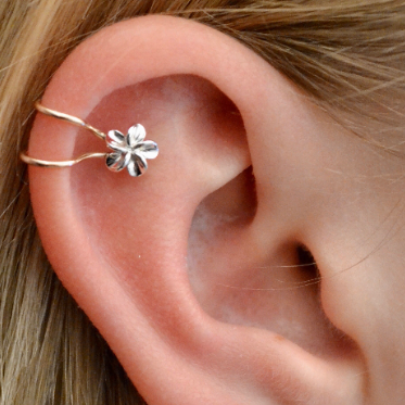 Dainty Plumeria - Cartilage Ear Cuff - EC